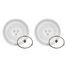 2X Universal Microwave Glass Plate Durable Microwave Glass Turntable Plate, Round Microwave Plate Cover 24.5cm