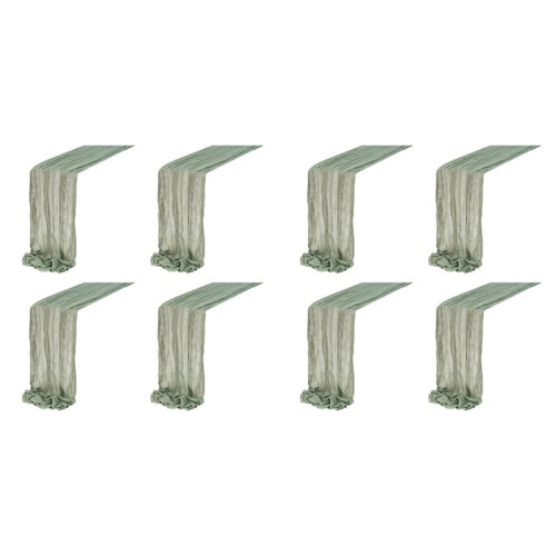 Cheesecloth Table Runner Boho Gauze Cheese Cloth Table Runner Rustic Sheer Runner Long for Wedding Green 8Pcs