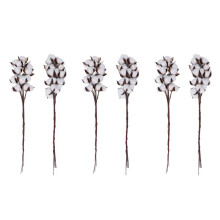60Pcs Cotton Stems,Fake Cotton Flowers, Artificial Cotton Floral Stems Faux Farmhouse Decorations for Vase Home Decor