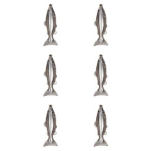 6 Conjunto de Garrafa de 5 Onças em Forma de Peixe Frasco de Bolso de Aço Inoxidável Copos para Festas Ao Ar Livre
