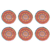 6X Indian Mandala Floor Pillows Coussins Ronds Coussins Bohémiens Cover Cover Case NO. 13