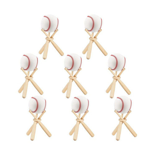 16 Sets Baseball Stand Baseball Holders for Balls Display Baseball Bat Wooden Display Stand Holder Display Baseball 2