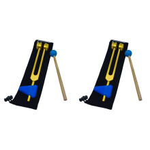 2X 136.1 OM136.1 Aluminum Alloy Tuning Fork with Hammers for Healing Chakra, Sound Therapy, Reliever Stress,Gold
