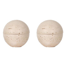 2X Beiger Räuchergefäß Aus Travertin, Kugel, Naturmarmor, Heimdekoration, Religiöses Rundes Ornament A