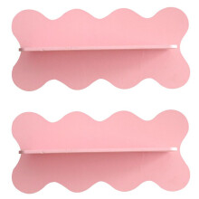 2X Wooden Wavy Storage Rack Wall Shelf Home Decoration