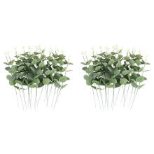 40PCS Fake Plants Silk Eucalyptus Leaf Diy Decorations for Home Garden Wedding Scrapbooking Artificial Flower