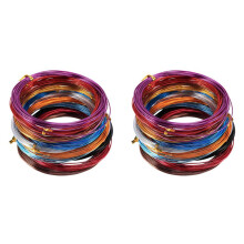 24 Rouleaux de Couleurs Assorties de Fil de Métier en Aluminium pour DIY, 1 mm de Diamètre 5 Mètres de Long