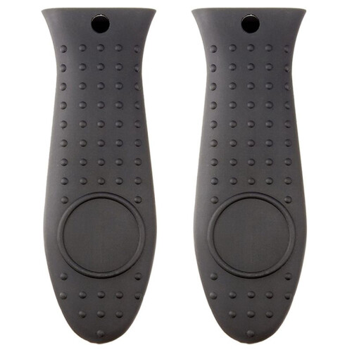 2X Silikon Hot Skillet Griff Abdeckung Halter Schwarz