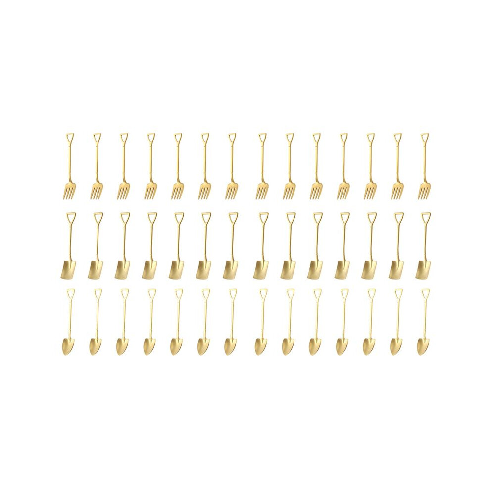 42Pcs Shovel Spoon Stainless Steel Tea Spoon Coffee Spoon Ice Dessert Spoon Tableware Knife Fork Spoon, A Cream 4711551415279