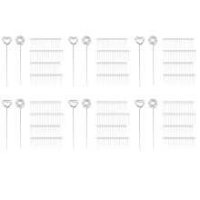 360 Pieces Metal Wires Memo Clip Note Card Holders Table Number Clip Photo Stand Round and Heart Shape, Silvery