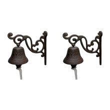 2X Campanello Antico da Giardino Vintage, Campanello Vintage In Metallo Montato A Parete In Ghisa di Grandi Dimensioni, Adatto per La Decorazione