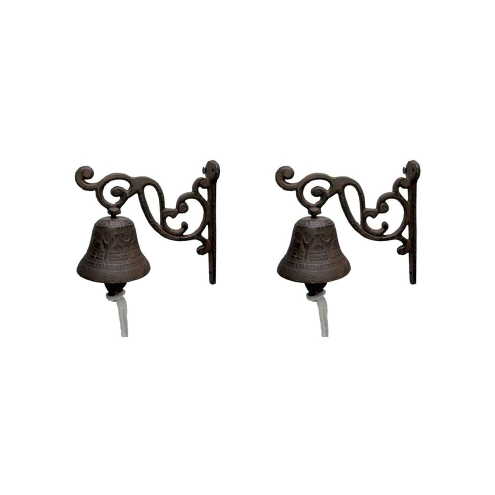 2X Vintage Garden Antique Doorbell, Vintage Large Cast Iron Wall Mounted Metal Doorbell, For Farmhouse Decoration,B 6033677665450