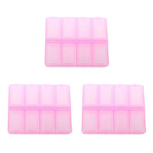 3X Plastic Rectangle 8 Compartments 7 Days Medicine Pill Box