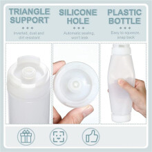 12 Pcs 16 Oz Inverted Plastic Squeeze Bottles, Refillable Tip Large Valve Dispenser Condiment Squeeze Bottle for Sauces