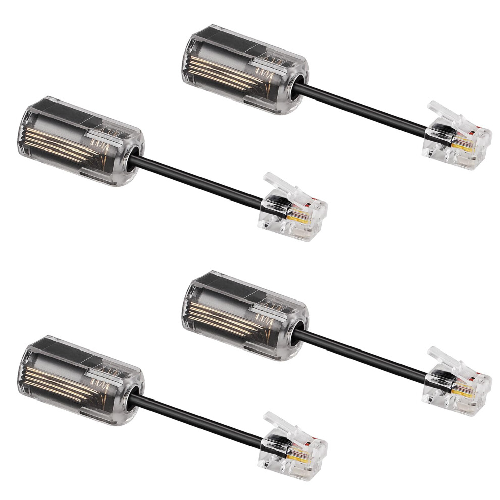 Telephone Cord Detangler 4 Pack, 360 Rotating Antitangle Landline Phone Handset Cable Black 9330225991625