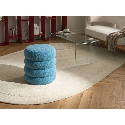 Beliani Pouffe SUMPTER Boucle Blue 1