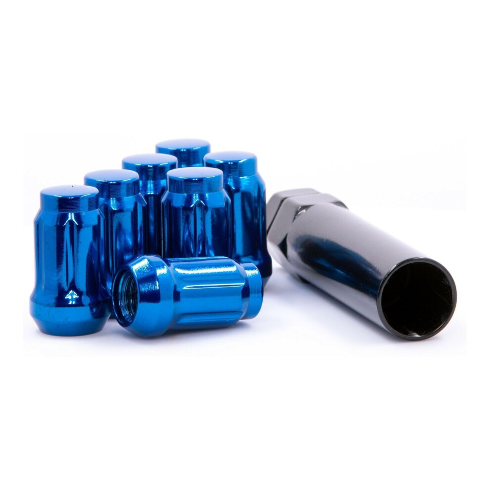20Pc Spline Lug Nuts 12X1.5 Bulge Acorn Steel Set With Removal Tool Secure Fit Blue 9092120715378