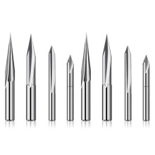 CNC Router Bits Set 1/4 and 1/8 Shank, Engraving Wood Carving Router Bit 6mm & 4mm, V-, Profile Bit, Tungsten Steel - 8PCS