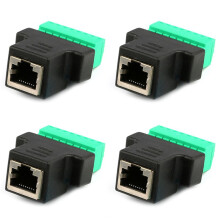 4X Connecteur Femelle RJ45 Vers Borne à Vis 8 Broches Adaptateur D'Extension de Câble Ethernet Borne à Vis Réseau de Haute Qualité