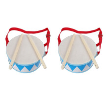 2X Kids Drum Wood Toy Drum Set with Carry Strap Stick for Kids Toddlers Gift for Develop Children's Rhythm Sense