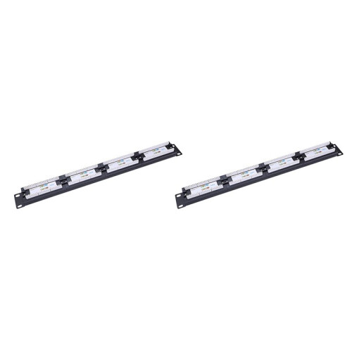 2X UTP 24 Port Rj45 Patch Panel Rack Cable Wall Mounted Bracket Connector Rack Tool Ethernet Lan Network Adapter CAT6