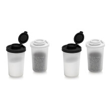 4pcs Salt and Pepper Shakers for Camping Picnic Outdoors Kitchen Lunch Boxes Travel Spice Dispenser