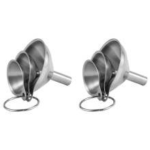6 Unids Multifuncional Embudo de Acero Inoxidable Essentail Aceite de Agua Especias Vino Matraz de Filtro Embudo para El Hogar Cocina