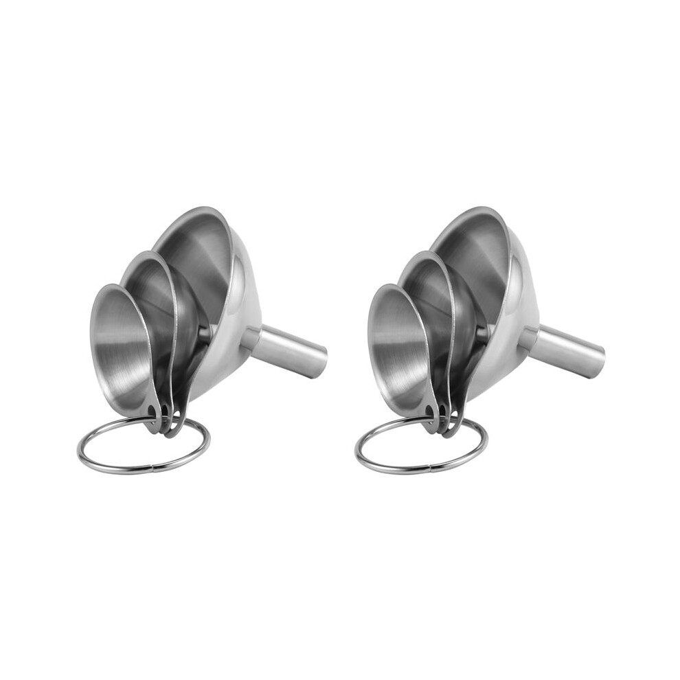 6Pcs Multifunctional Stainless Steel Funnel Essentail Oil Water Spices Wine Flask Filter Funnel For Home Kitchen 6033514770835