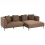 Beliani Corner Sofa 3 Seater SATER Fabric Brown Left Hand 4