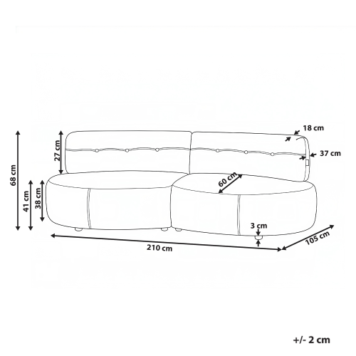 Beliani Sofa 3 Seater LAERDAL Fabric Green 2
