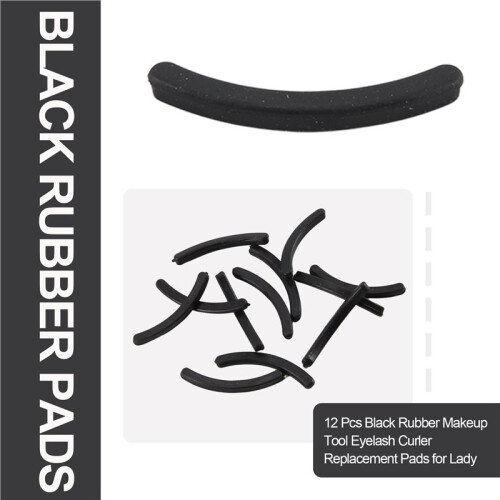 12 Pcs Black Rubber Makeup Tool Eyelash Curler Replacement Pads for Lady 2
