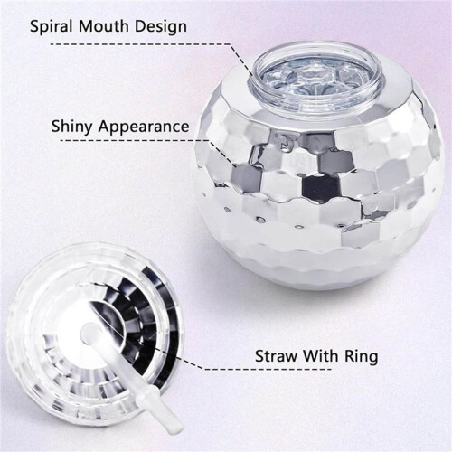18 Bicchieri da Discoteca, Bicchieri da Discoteca da 20 OZ con Cannucce e Coperchio, Bicchieri da Cocktail Riutilizzabili con Sfera Flash per Feste 2