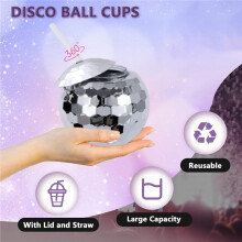 18 PCS Disco  Cups, 20 OZ Disco Cups with Straws and Lid, Reusable Flash  Tumbler Cocktail Cup for Partys Bar