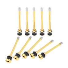 10 PCS TR573 Brass Truck Valve Stems, 43/8' ClampIn for 0.625' Rim Hole RV Trailer Bus