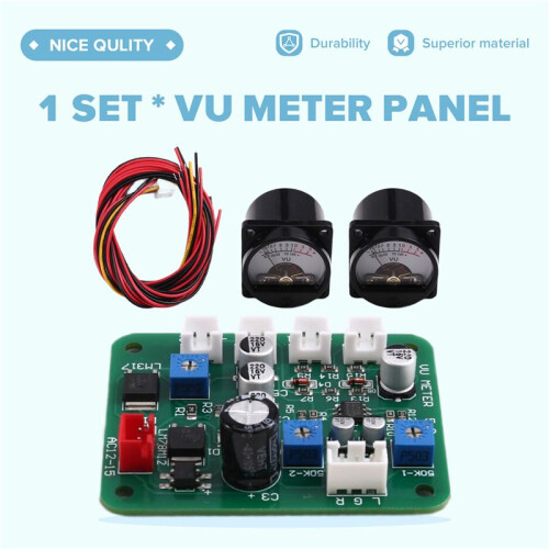 35mm VU Meter Stereo Audio Amplifier Level Indicator Audio Meter Backlight Adjustable with Driver Board for AMP 2