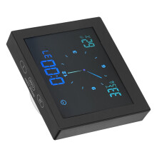 5in Wall Digital Shower Clock with Temperature & Humidity, Waterproof Black