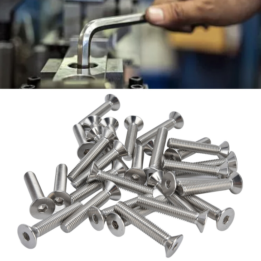 30Pcs M10 Stainless Steel Allen Socket Screws 55Mm Hex Bolts 8471390588362