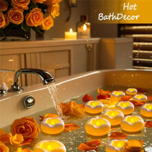 Lot de 12 Bougies Flottantes à LED de 5 cm, 200 Heures D'Éclairage, Sans Flamme, Activées par L'Eau, pour Décoration de Piscine et Mariage