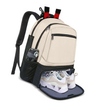Tennis Backpack Badminton 2-Racket Tennis Handbag with-1Beige