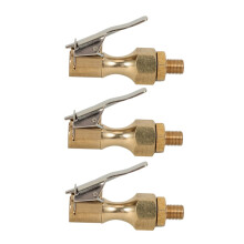 3pcs Tire Air Chuck Set with Quick Connect Clip Lock for Car Air Compressor and Vehicle Tires