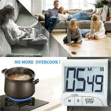 2X Digitale Kookwekker en Stopwatch, Vetgedrukte Cijfers, Eenvoudige Bediening, Luid Alarm, Magnetische Standaard voor Koken en Klaslokaal
