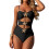 Women's Sleeveless Spaghetti Strap Cutout One-Piece-Black L 1