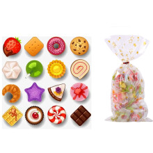 100 Pieces Pentagram Color Printing Packaging Bag Biscuit Packaging Tie Pocket Party Gift