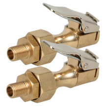 Pack of 2 Locking Air Chuck for Tire Inflation with Clip, Fits Cars Trucks RVs
