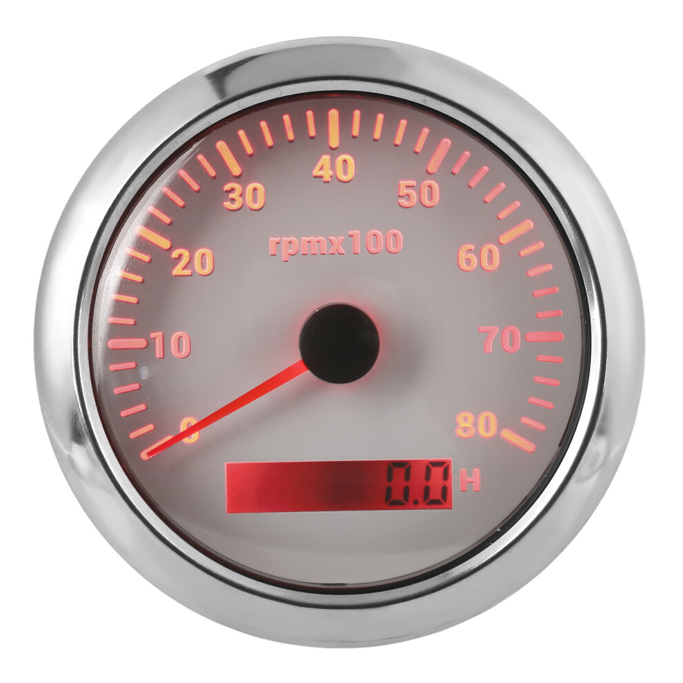 85Mm 0-8000Rpm Waterproof Tachometer With 7-Color Backlight For Marine & Rv 8421390588848