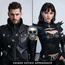 12 Stück Totenkopf-Nieten, Knöpfe, Nieten, Gothic-Conchos, Pins für Lederhandwerk, Ledergürtel, Schuhe, Taschen, Stoff A
