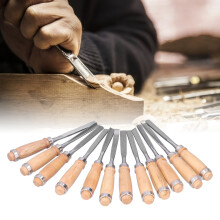 Wood Turning Chisels 12Pcs - High-Quality Wood Carving & Grooving Set 8in