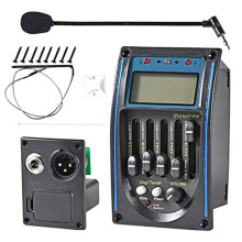 Guitare Acoustique Acoustique, éGaliseur 5 Bandes PréAmpli Guitare Accordeur Piezo Microphone avec éCran LCD Microphone