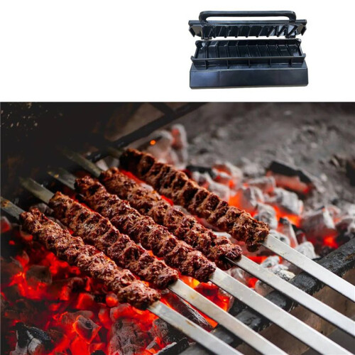 2X Pressa  per Kebab, Kabab In Plastica Nera, Stampo Manuale per Kebab, Spiedini per Barbecue 1