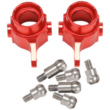 2Pcs Upgraded Metal Parts Rear Steering Cup for P929 P939 K969 K979 K989 K999 1/28 RC Car,Red